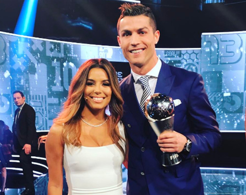 Eva Longoria Cristiano Ronaldo Cristiano Ronaldo ed Eva Longoria si incontrano ai FIFA Best Player Awards