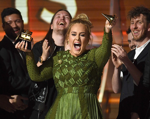 Adele Grammy Awards 2017: la lista dei vincitori