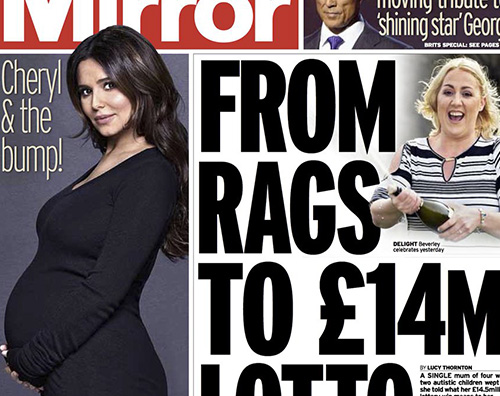 Cheryl Chole Cheryl Cole mostra il pancione sul Daily Mirror