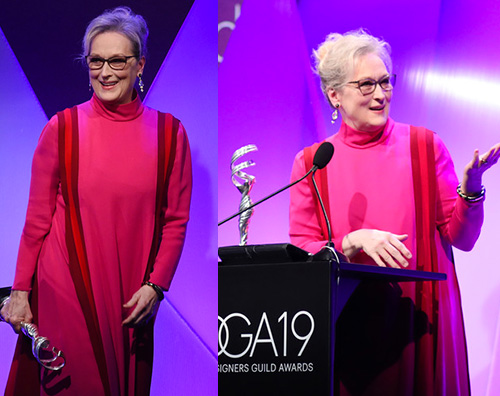 Meryl Streep Meryl Streep, tunica rosa per i CDGA 2017