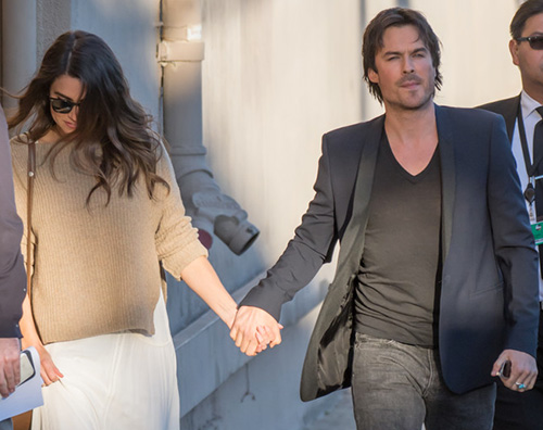 Ian Nikki Ian Somerhalder e Nikki Reed arrivano da Jimmy Kimmel