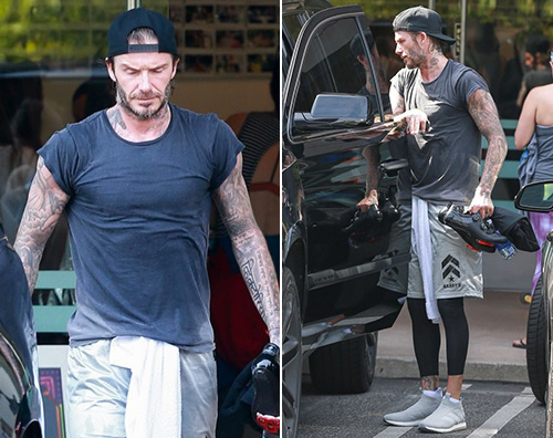 David Beckham 1 David Beckham tutto sudato dopo il soulcycle