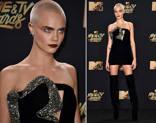 Cara Cara Delevingne testa rasata sul red carpet