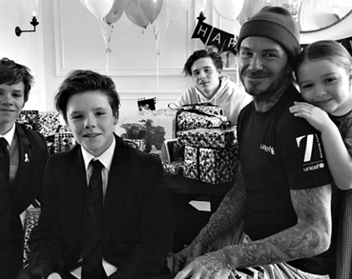 David Beckham David Beckham, compleanno in famiglia