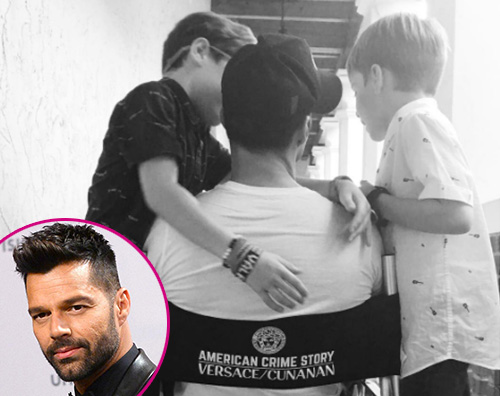 Ricky Martin 1 I gemelli fanno visita a Ricky Martin sul set