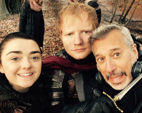 Ed Sheeran e Maisie Williams, selfie sul set di Game of Thrones