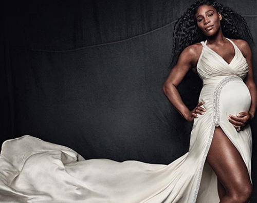 Serena Williams Serena Williams col pancione su Vogue di Settembre