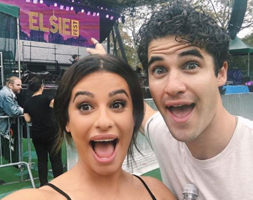 Lea Michele 2 Lea Michele e Darren Criss insieme all Elsie Fest