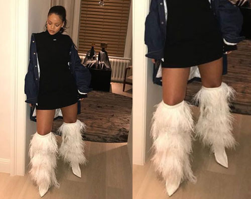 Rihanna Stivali di pelliccia per Rihanna