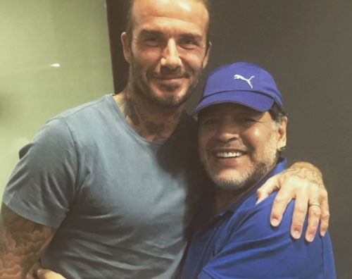 David Beckham David Beckham e Maradona si incontrano a Dubai