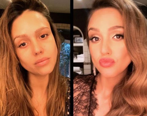 Jessica Alba 1 Jessica Alba prima e dopo il makeup