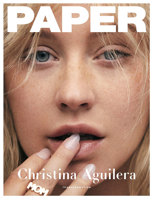 Christina Aguilera cover 2 Christina Aguilera irriconoscibile sulla cover di Paper Magazine