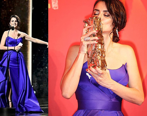 Penelope Cruz Penelope Cruz in blu ai Cesar 2018