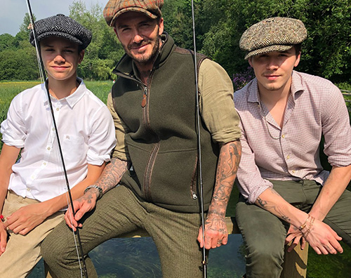 David Beckham David Beckham a pesca con Romeo e Brooklyn