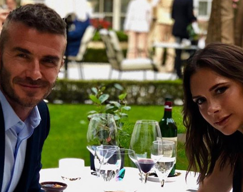 Beckham David e Victoria Beckham festeggiano 19 anni di matrimonio