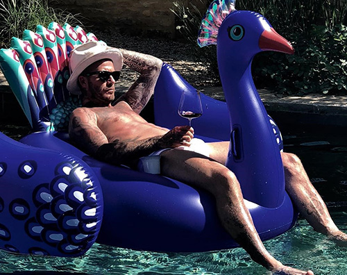 David Beckham David Beckham, relax in piscina