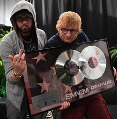 Eminem Ed Sheeran Il selfie leggendario di Eminem, Ed Sheeran e 50 Cent