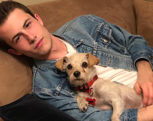 Dylan Minnette Dylan Minnette gioca col cane di Brandon Flynn