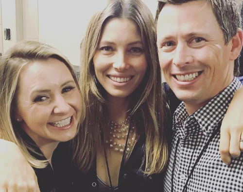 Jessica Biel Jessica Biel e Beverley Mitchell si incontrano al concerto di Justin Timberlake