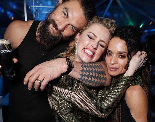 Amber Heard Jason Momoa Lisa Bonet Amber Heard e Jason Momoa allafter party di Aquaman