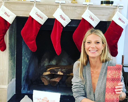 Gwyneth Paltrow Gwyneth Paltrow ha una calza per Chris Martin sul suo caminetto