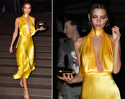 emily rata Emily Ratakowski in giallo per il matrimonio di Marc Jacobs