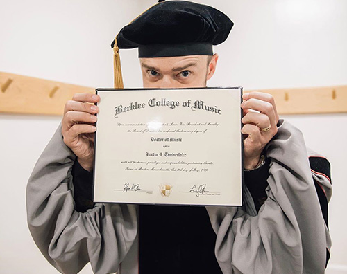 justin timberlake Justin Timberlake ha una laurea