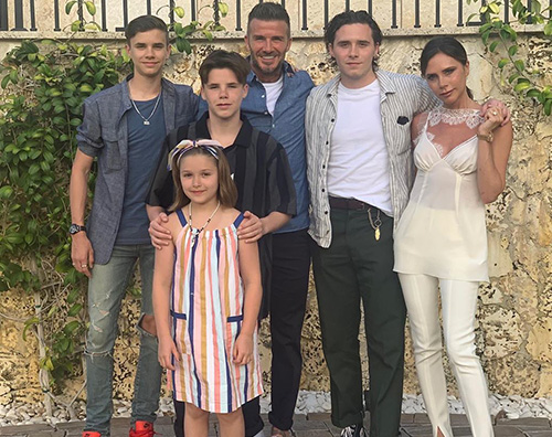 David e Victoria Beckham David e Victoria a Miami con i loro quattro figli