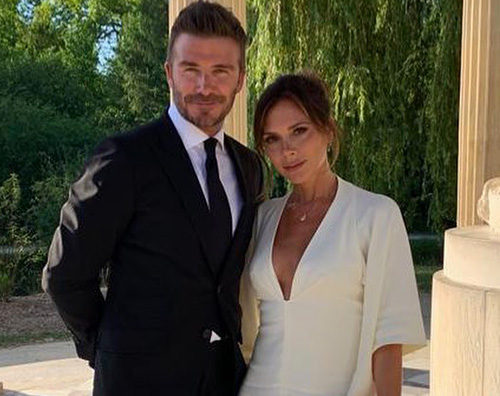 david beckham David e Victoria Beckham festeggiando 20 anni di matrimonio