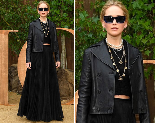 Jennifer Lawrence Jennifer Lawrence, total black per Dior