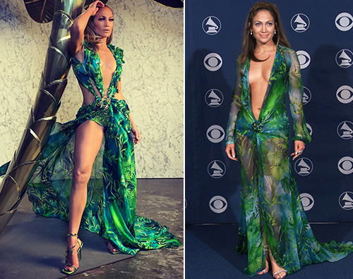 jennifer lopez 1 Jennifer Lopez porta il Jungle Dress sulla passerella di Versace