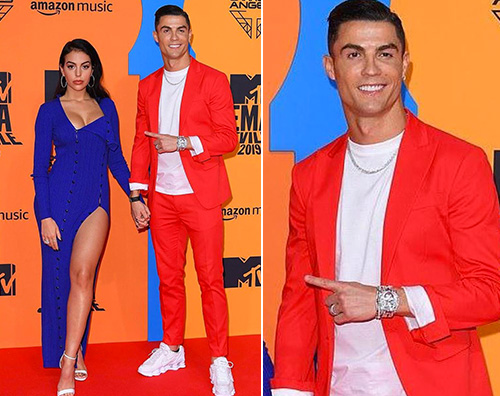 cr7 Cristiano Ronaldo agli MTV EMA 2019 con Georgina