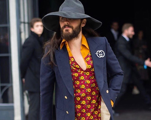 jared leto Jared Leto, look anni 70 alla sfilata di Gucci