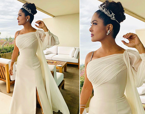 salma hayek Salma Hayek in bianco agli Oscar 2020