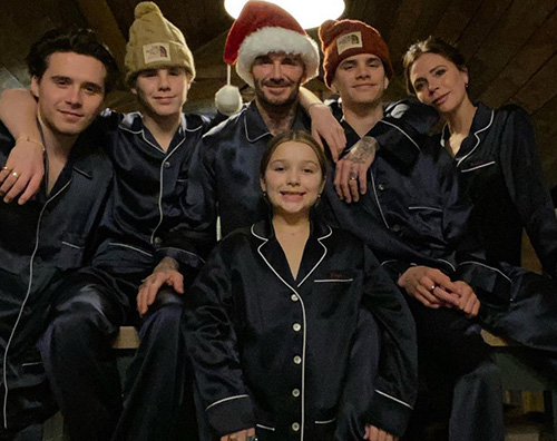 famiglia beckham Gli auguri di Natale social dei Beckham