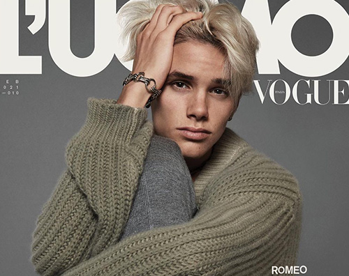 romeo beckham 1 Romeo Beckham, prima cover per LUomo Vogue