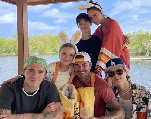 Beckham Ostern mit der Familie für die Beckhams