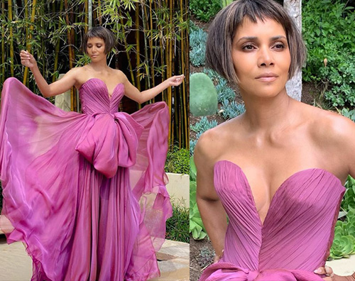 hall berry  Halle Berry, red carpet di coppia agli Oscar 2021