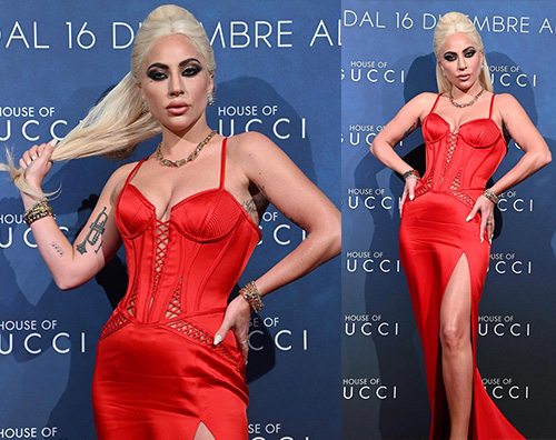 lady gaga 1 Lady Gaga in rosso a Milano