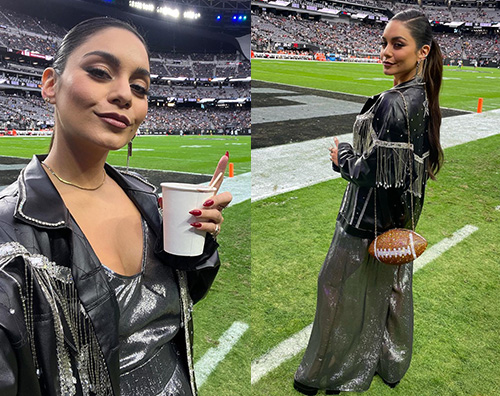 Vanessa Hudgens ha cantato linno nazionale durante una partita di football vanessa hudgens Vanessa Hudgens ha cantato linno nazionale durante una partita di football
