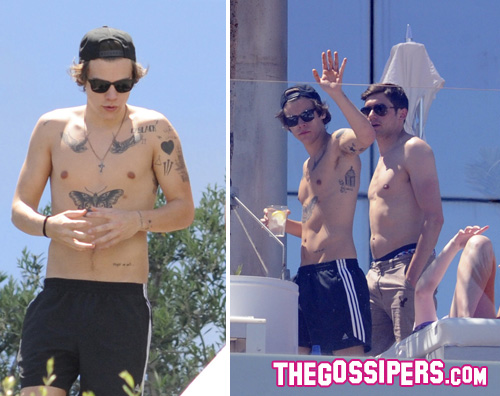 harry1 Harry Styles mette in mostra i tatuaggi