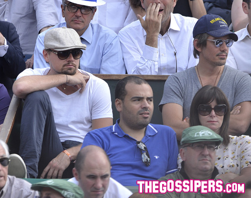 leo roland Leonardo Di Caprio assiste al Roland Garros